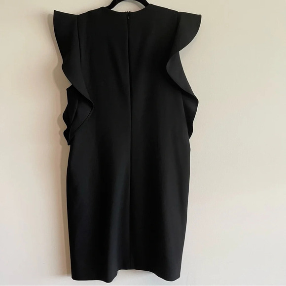 Zara black ruffle sleeve cocktail dress size large - Picture 6 of 7